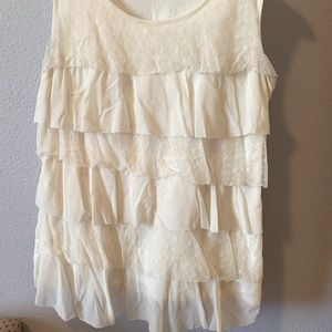 Chico’s size 2 ivory lace layered tank